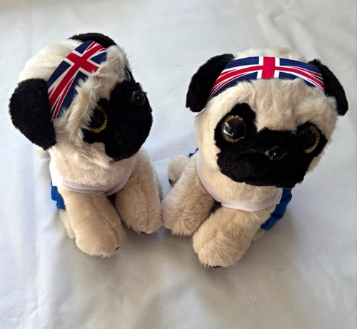 Pair plush pug dog soft - plush,