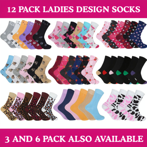 Ladies cotton blend socks - ladies, 6