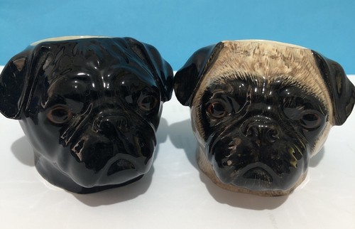 Pair pug eggcups quail - pair, by