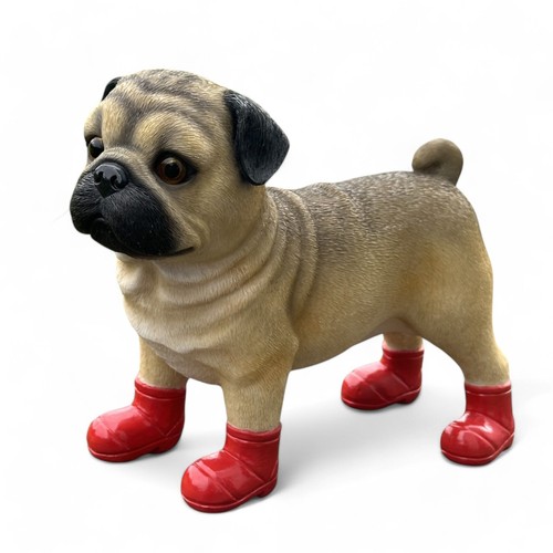 Pug welly dog figurine red - pug,