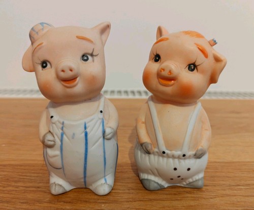 Vintage pair bisque ceramic - vintage,