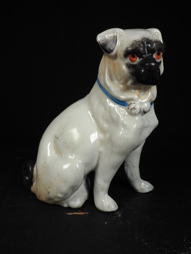 Pug dog figurine antique - pug,