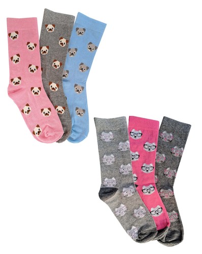 Ladies 3pk animals pets gift - 3pk,