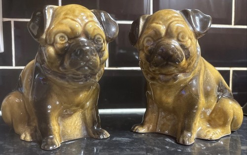 Vintage pair treacle - pair, glaze