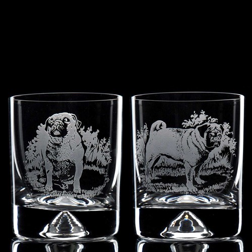Pug dog whiskey tumbler glass - whiskey,