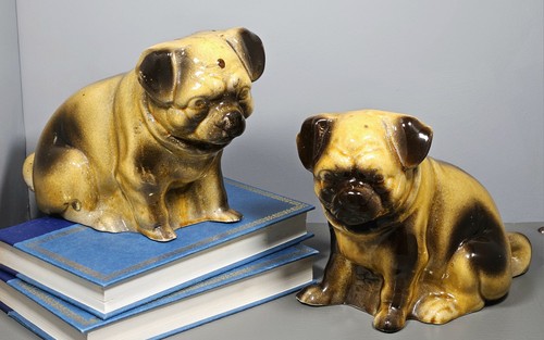 Vintage ceramic pug dog - vintage,