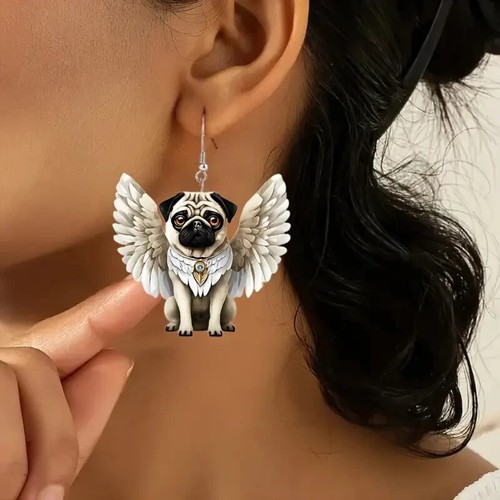 Stunning pair acrylic pug - acrylic, with