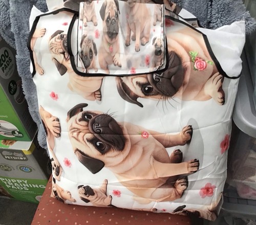 Pug showerproof shopping bag - shopping,