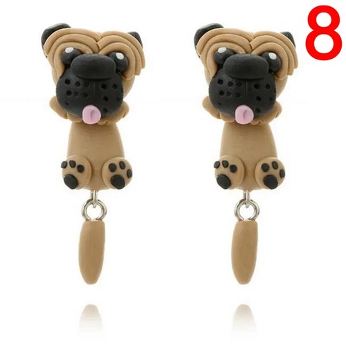 Stunning pair silver tone pug - silver,